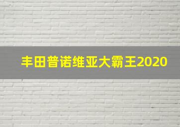 丰田普诺维亚大霸王2020