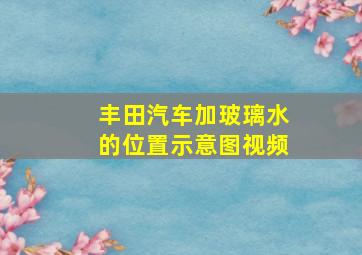 丰田汽车加玻璃水的位置示意图视频