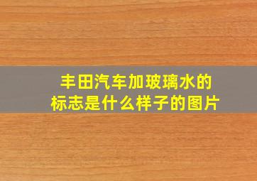 丰田汽车加玻璃水的标志是什么样子的图片