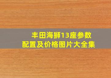 丰田海狮13座参数配置及价格图片大全集