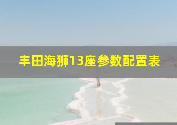 丰田海狮13座参数配置表