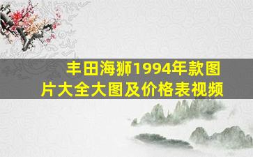 丰田海狮1994年款图片大全大图及价格表视频