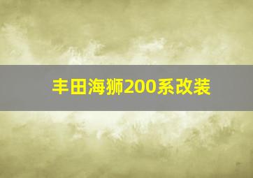 丰田海狮200系改装