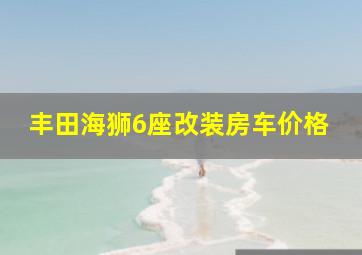 丰田海狮6座改装房车价格