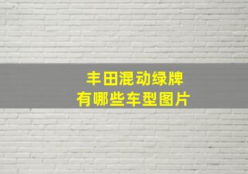 丰田混动绿牌有哪些车型图片