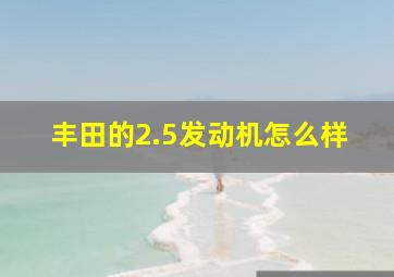 丰田的2.5发动机怎么样