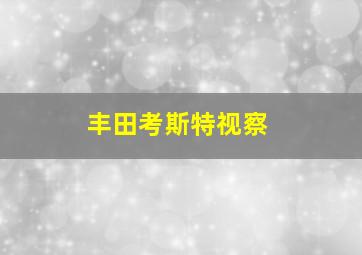 丰田考斯特视察