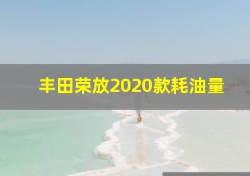 丰田荣放2020款耗油量