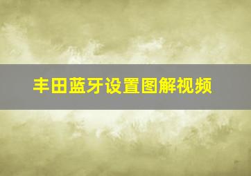 丰田蓝牙设置图解视频