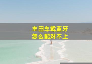 丰田车载蓝牙怎么配对不上