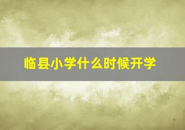 临县小学什么时候开学