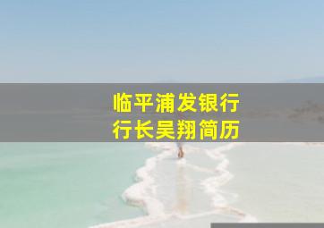 临平浦发银行行长吴翔简历