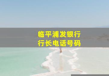 临平浦发银行行长电话号码