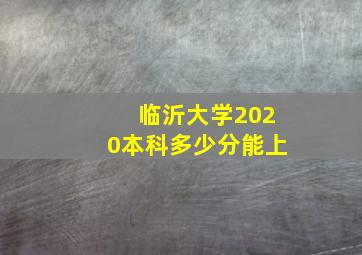 临沂大学2020本科多少分能上