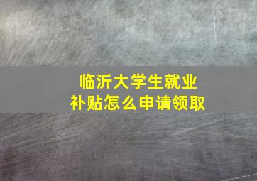 临沂大学生就业补贴怎么申请领取