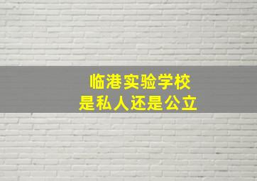 临港实验学校是私人还是公立