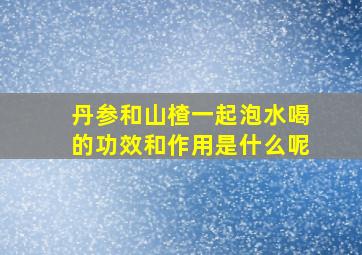 丹参和山楂一起泡水喝的功效和作用是什么呢