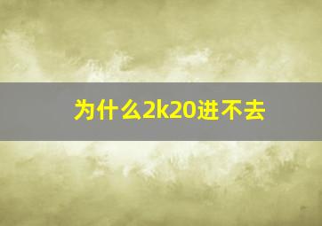 为什么2k20进不去