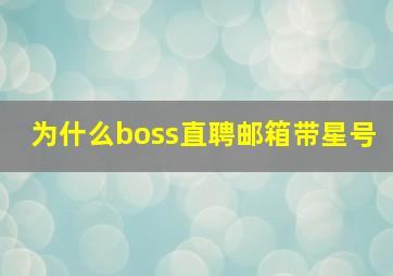 为什么boss直聘邮箱带星号