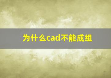 为什么cad不能成组