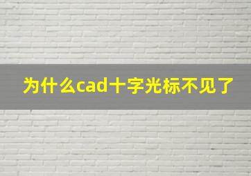 为什么cad十字光标不见了