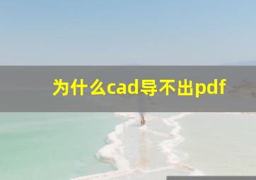 为什么cad导不出pdf