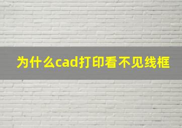 为什么cad打印看不见线框