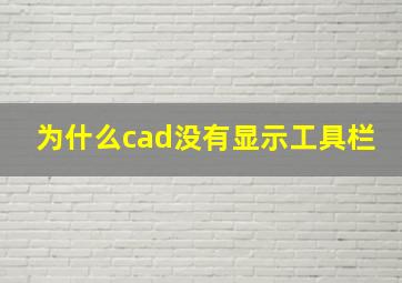 为什么cad没有显示工具栏