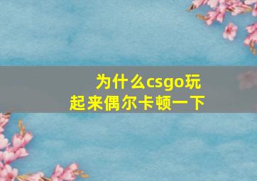 为什么csgo玩起来偶尔卡顿一下