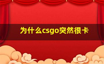 为什么csgo突然很卡