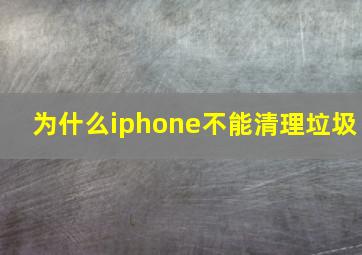 为什么iphone不能清理垃圾