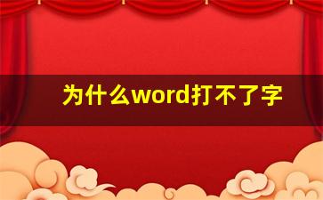 为什么word打不了字