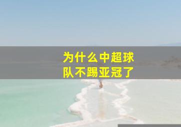 为什么中超球队不踢亚冠了