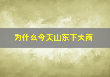 为什么今天山东下大雨