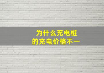 为什么充电桩的充电价格不一