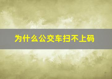 为什么公交车扫不上码