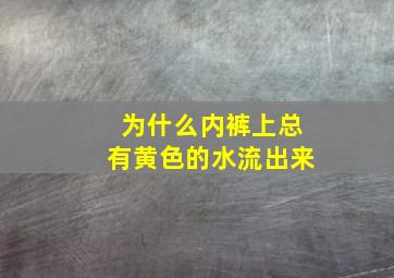 为什么内裤上总有黄色的水流出来