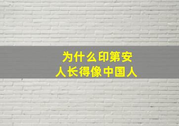 为什么印第安人长得像中国人