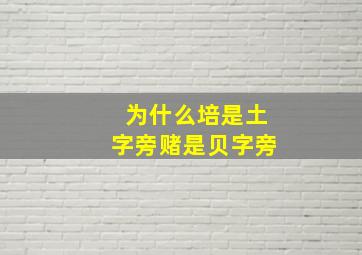 为什么培是土字旁赌是贝字旁