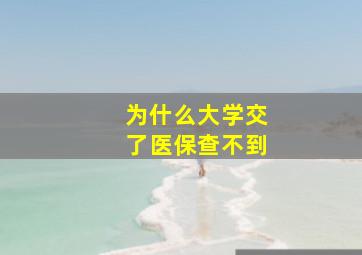 为什么大学交了医保查不到