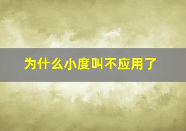 为什么小度叫不应用了