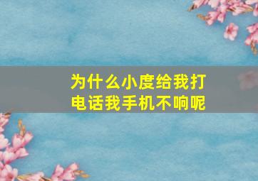 为什么小度给我打电话我手机不响呢