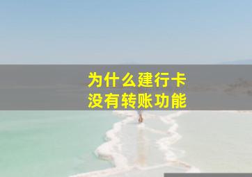 为什么建行卡没有转账功能