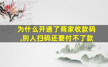 为什么开通了商家收款码,别人扫码还要付不了款