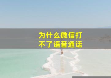 为什么微信打不了语音通话