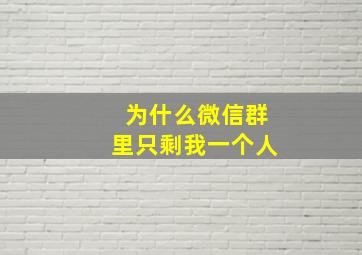 为什么微信群里只剩我一个人