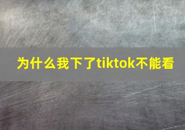 为什么我下了tiktok不能看