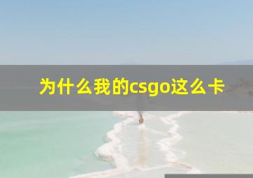 为什么我的csgo这么卡