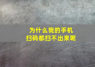 为什么我的手机扫码都扫不出来呢