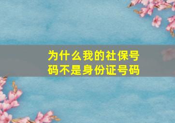 为什么我的社保号码不是身份证号码